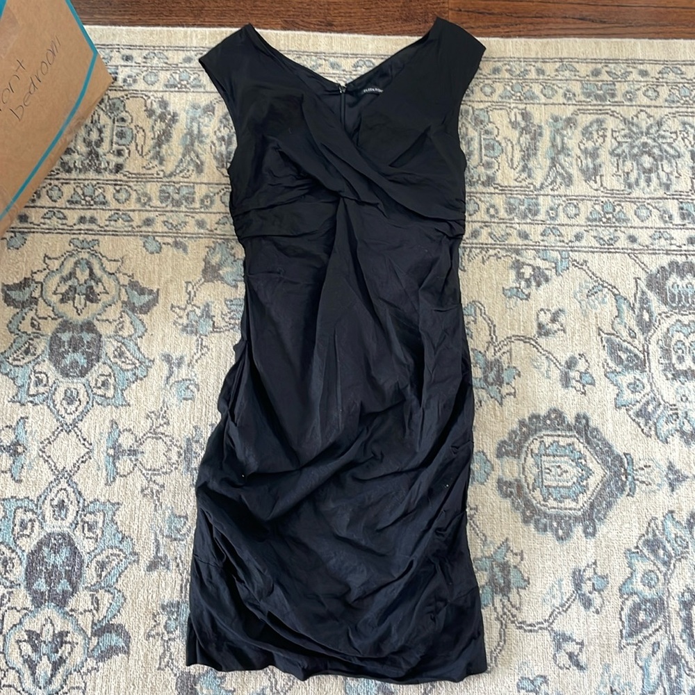 Eileen Fisher ruched midi dress - black shimmer